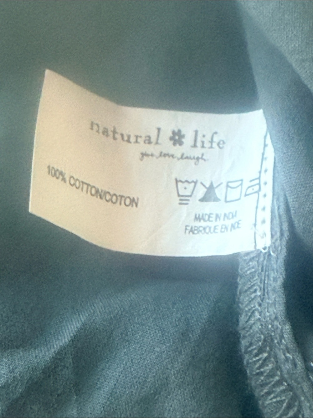 Natural Life NWT Peasant Top. Size S 100%Cotton. Elastic Sleeves. Button front - Picture 7 of 7